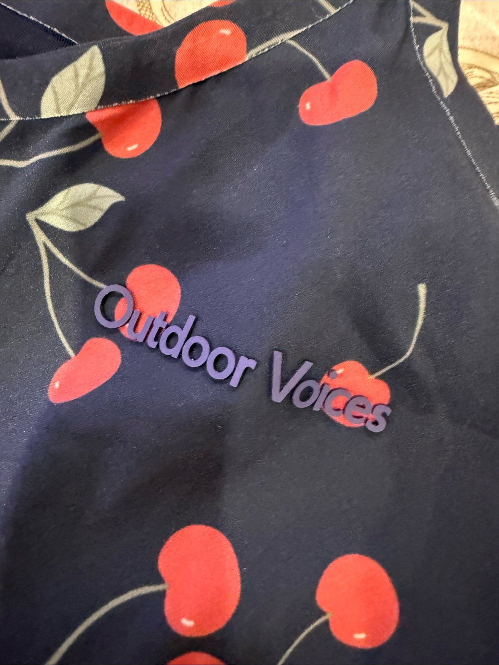 Outdoor Voices Navy Cherry-Print Tank Dress - Picture 3 of 7